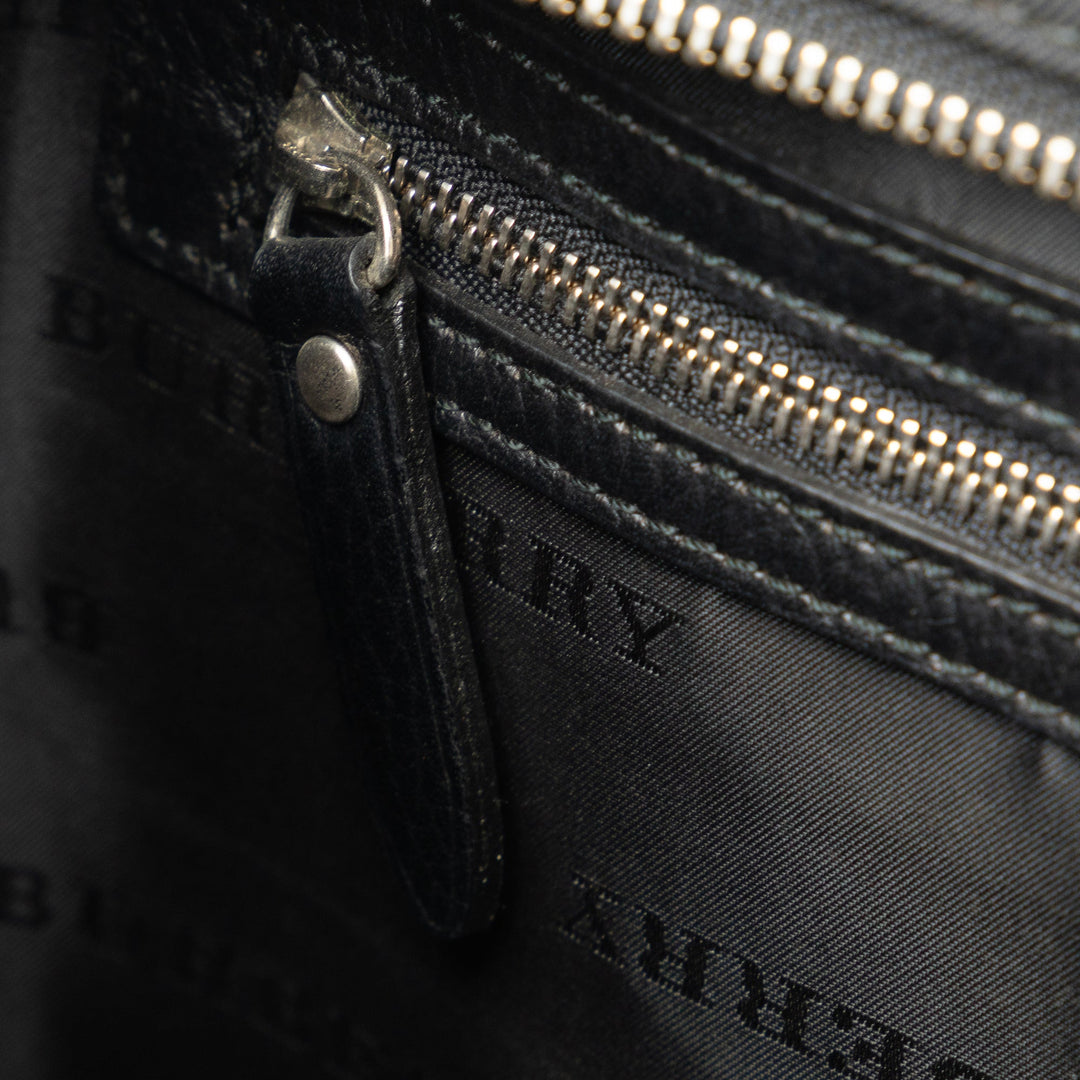 BURBERRY Leather-Trimmed Nova Check Handbag
