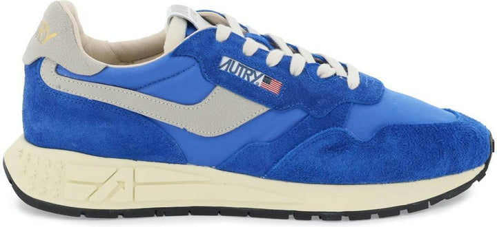 REELWIND LOW-TOP NYLON AND SUEDE SNEAKERS