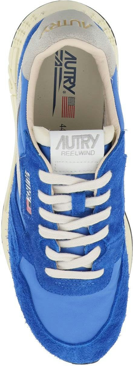 REELWIND LOW-TOP NYLON AND SUEDE SNEAKERS