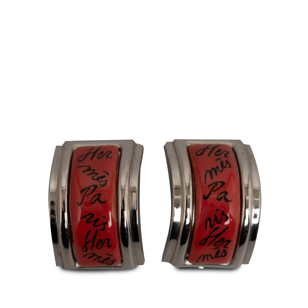 Hermes Enamel Clip On Earrings Costume Earrings