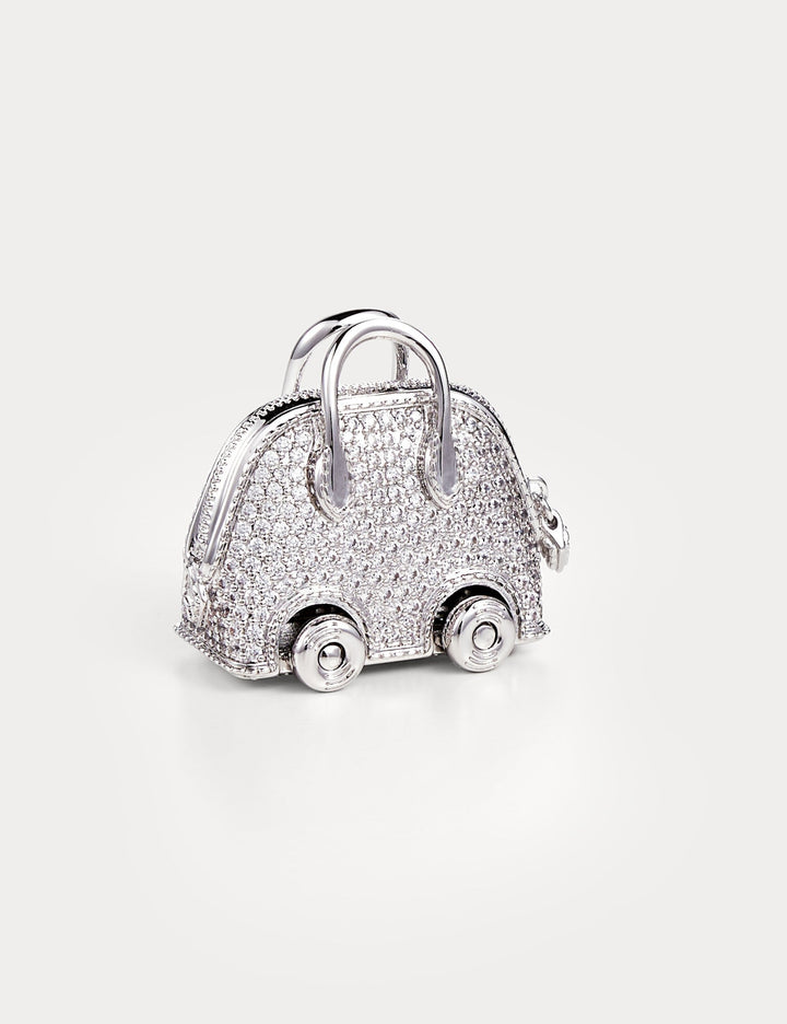 Sparkle Silver—Bolide On Wheels Bag Charm