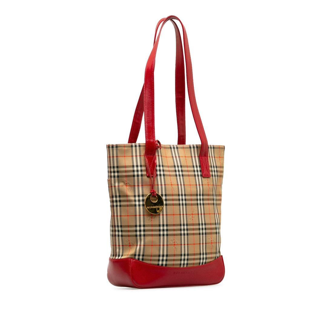 BURBERRY Haymarket Check Tote Tote Bag