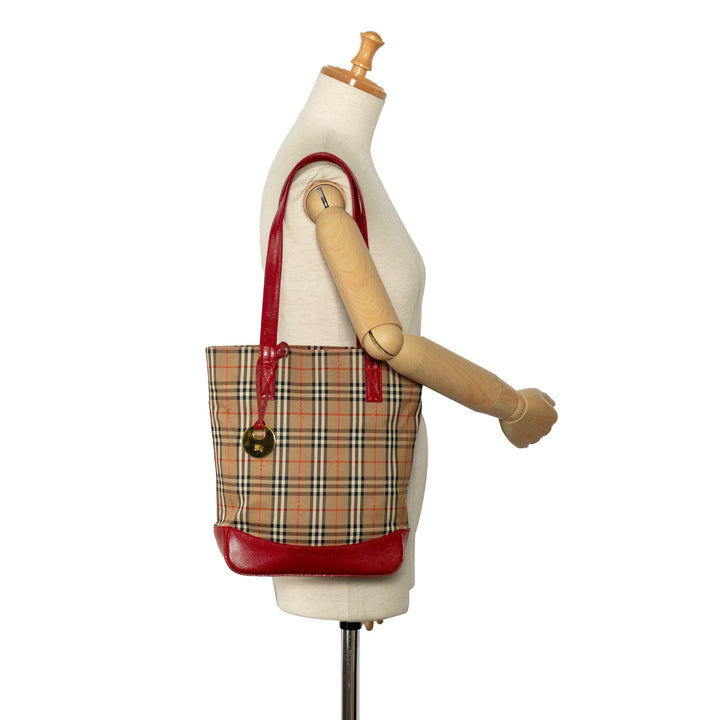 BURBERRY Haymarket Check Tote Tote Bag