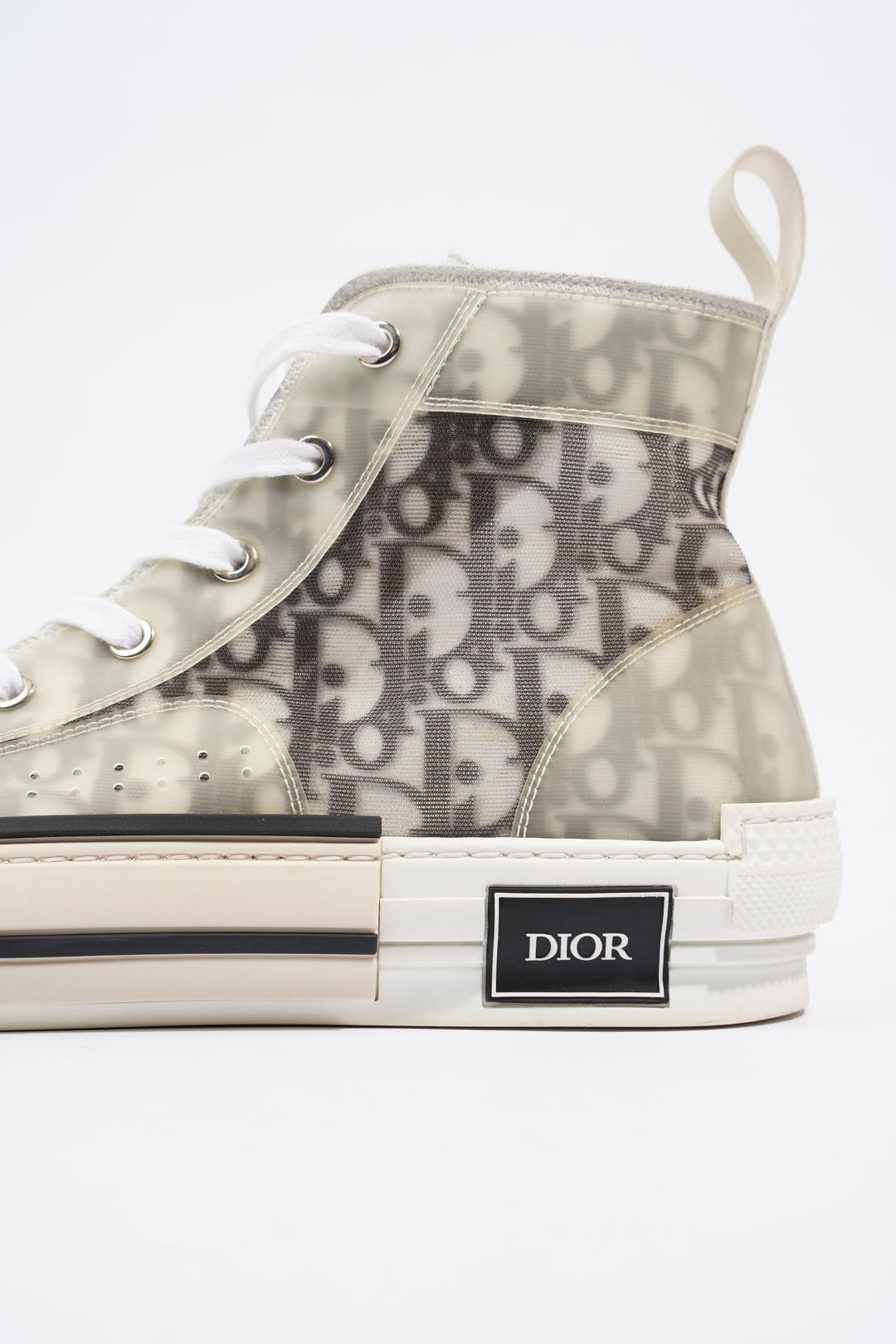 Christian Dior B23 Hightops White / Black Oblique Rubber EU 43 UK 9