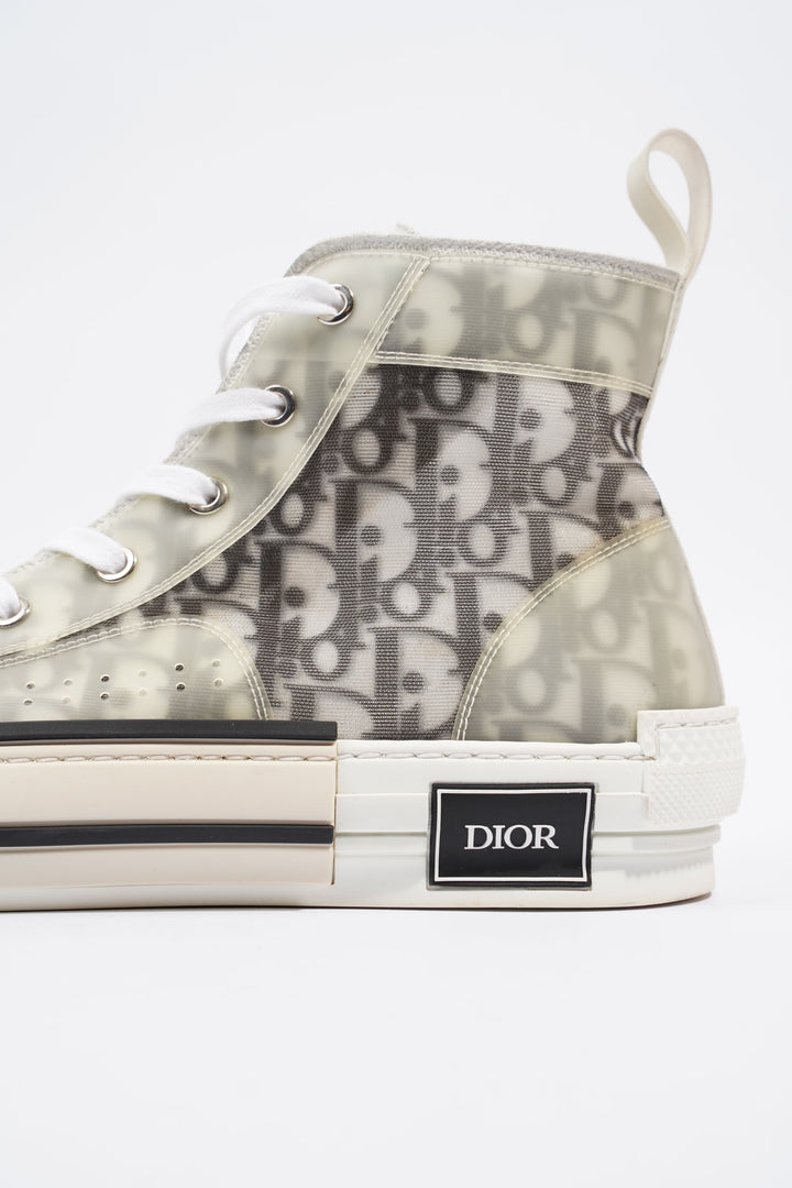 Christian Dior B23 Hightops White / Black Oblique Rubber EU 43 UK 9