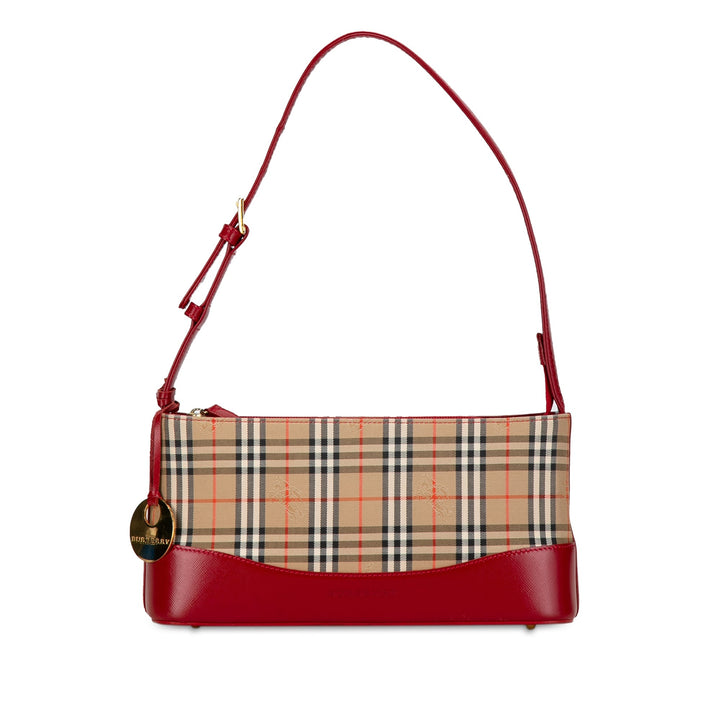 BURBERRY Haymarket Check Canvas Shoulder Bag