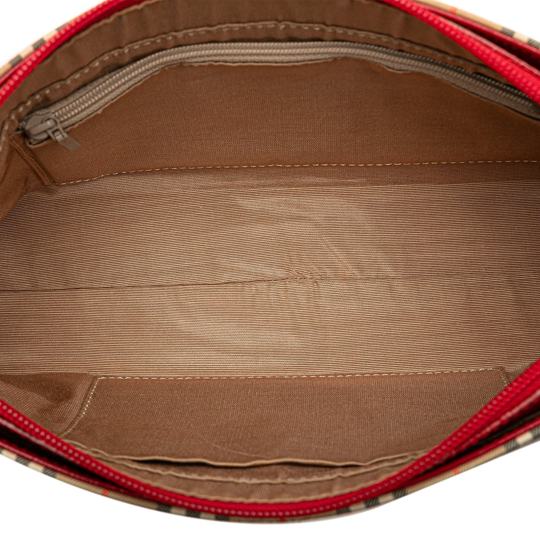 BURBERRY Haymarket Check Canvas Shoulder Bag
