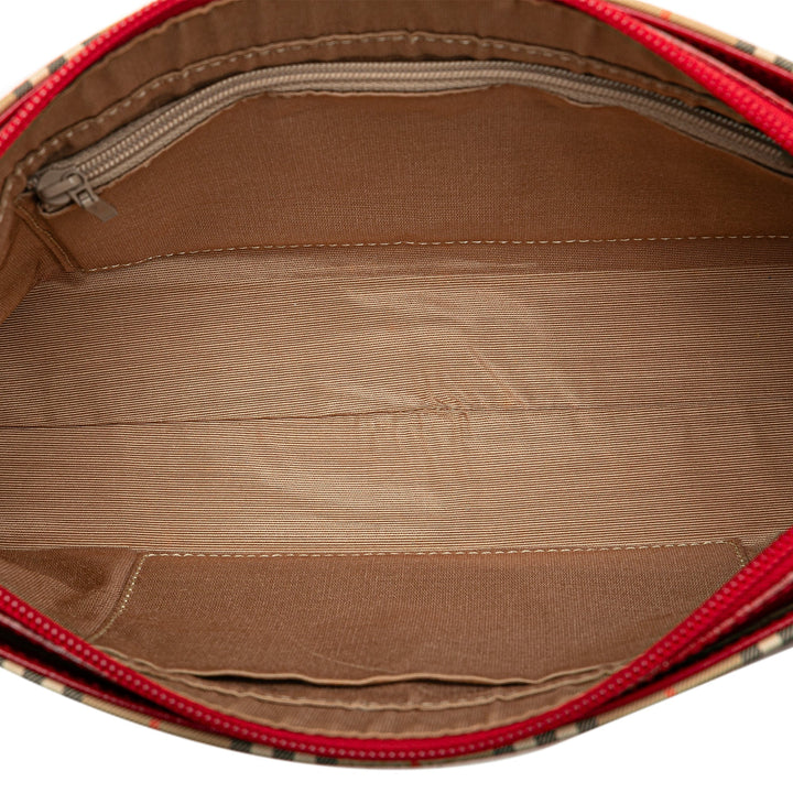 BURBERRY Haymarket Check Canvas Shoulder Bag