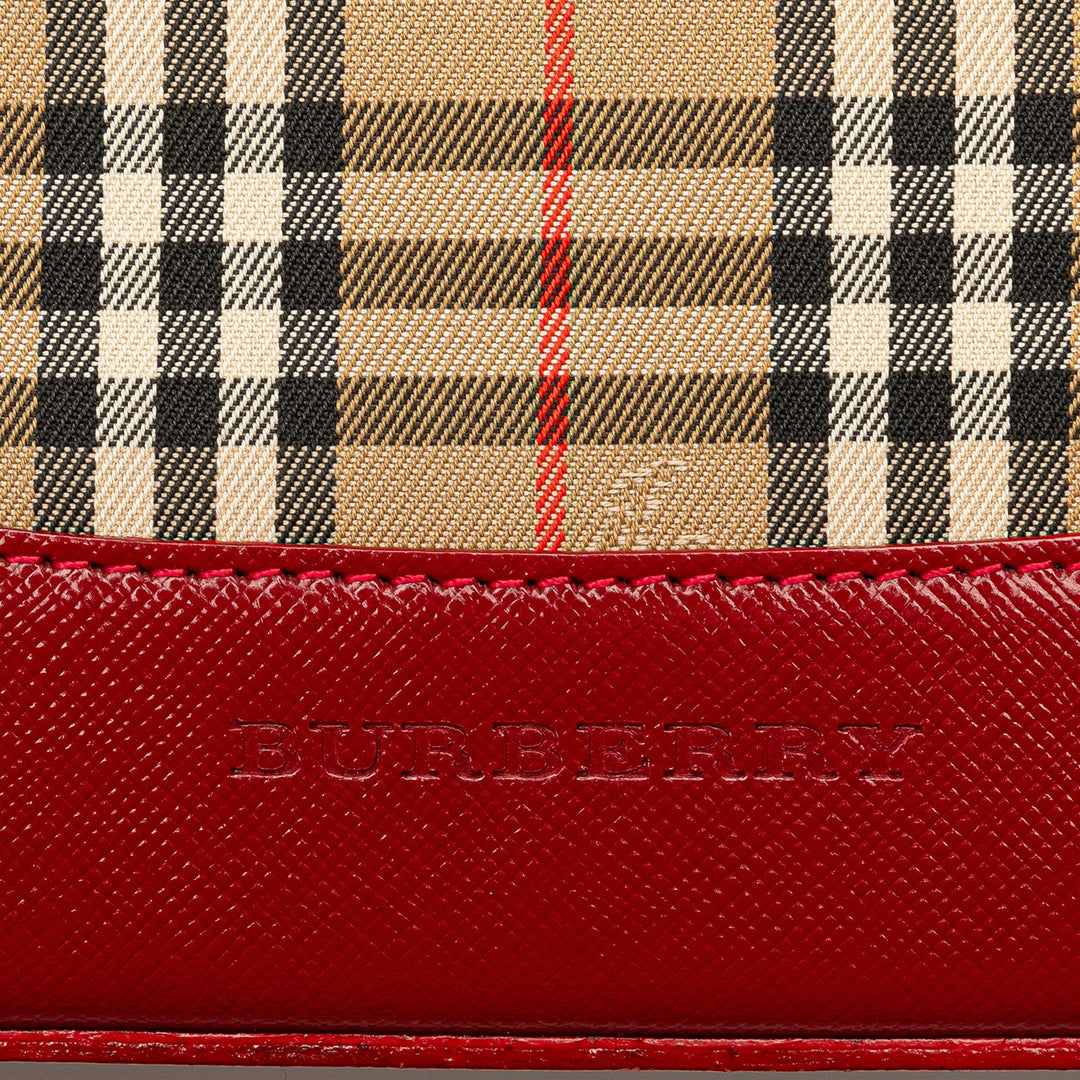 BURBERRY Haymarket Check Canvas Shoulder Bag