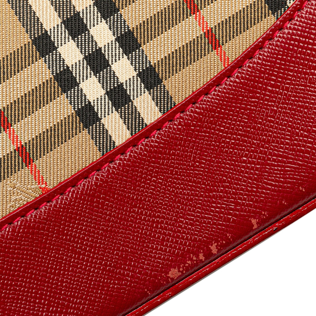 BURBERRY Haymarket Check Canvas Shoulder Bag