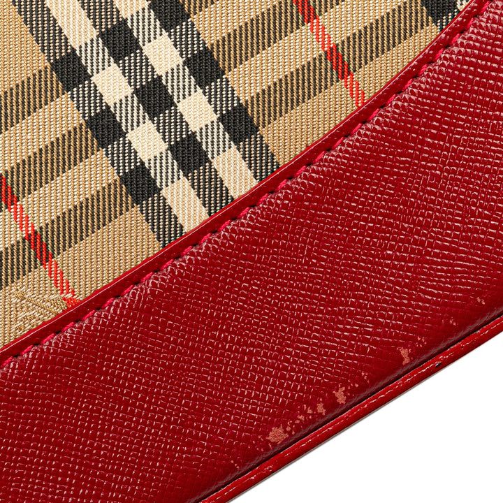 BURBERRY Haymarket Check Canvas Shoulder Bag