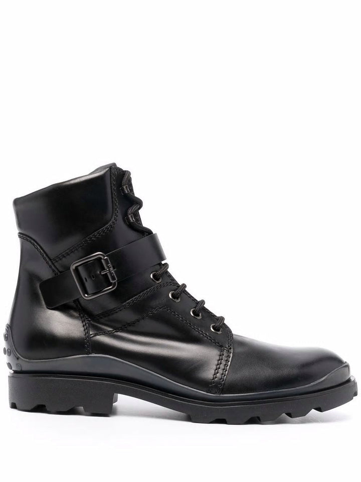 lace-up leather ankle boots
