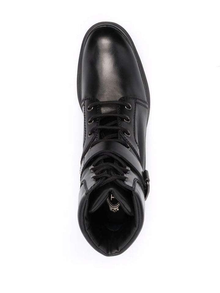 lace-up leather ankle boots