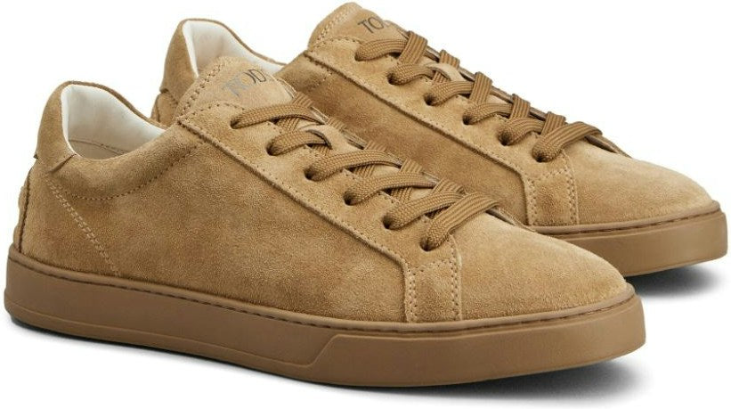 LOGO-PRINT SUEDE SNEAKERS