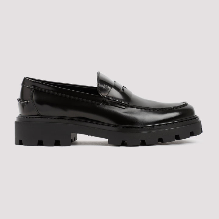 TOD`S BRUSHED LEATHER LOAFERS