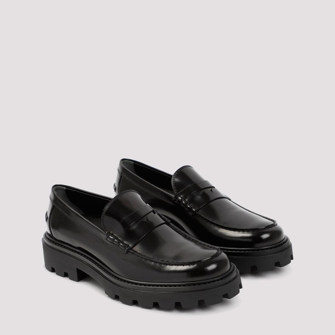 TOD`S BRUSHED LEATHER LOAFERS