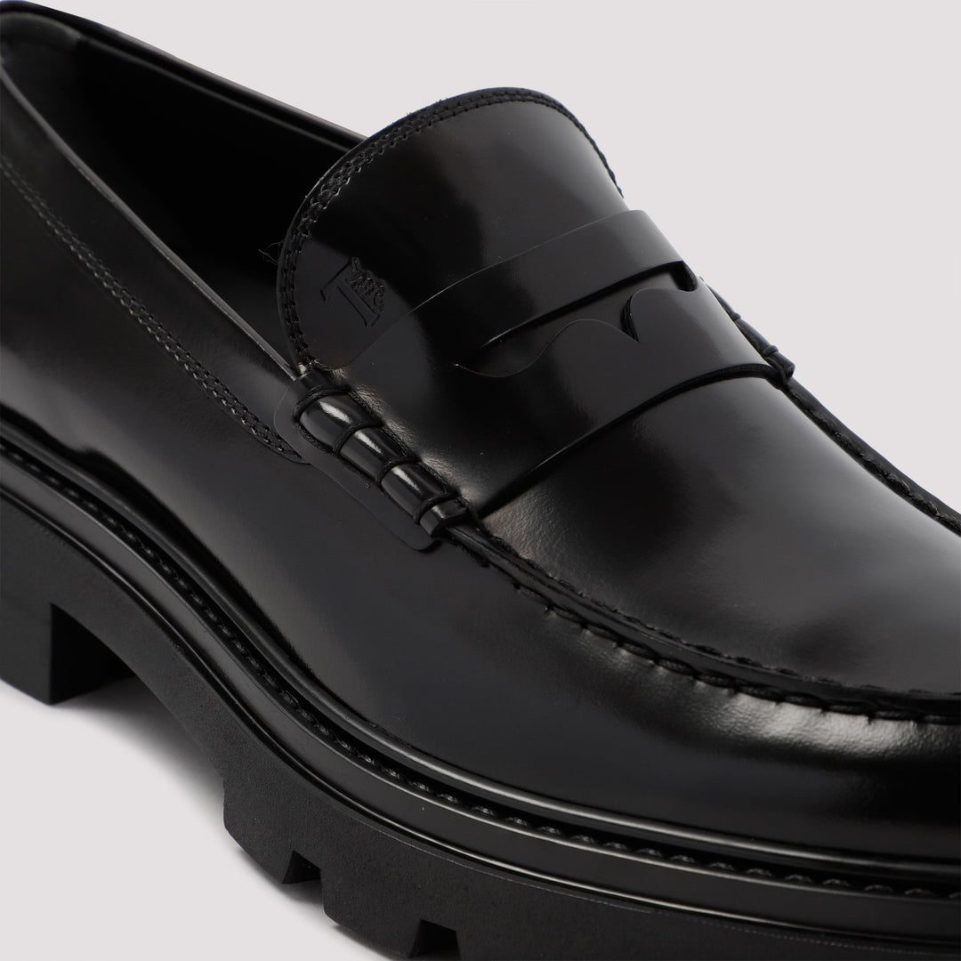 TOD`S BRUSHED LEATHER LOAFERS