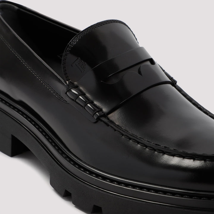 TOD`S BRUSHED LEATHER LOAFERS
