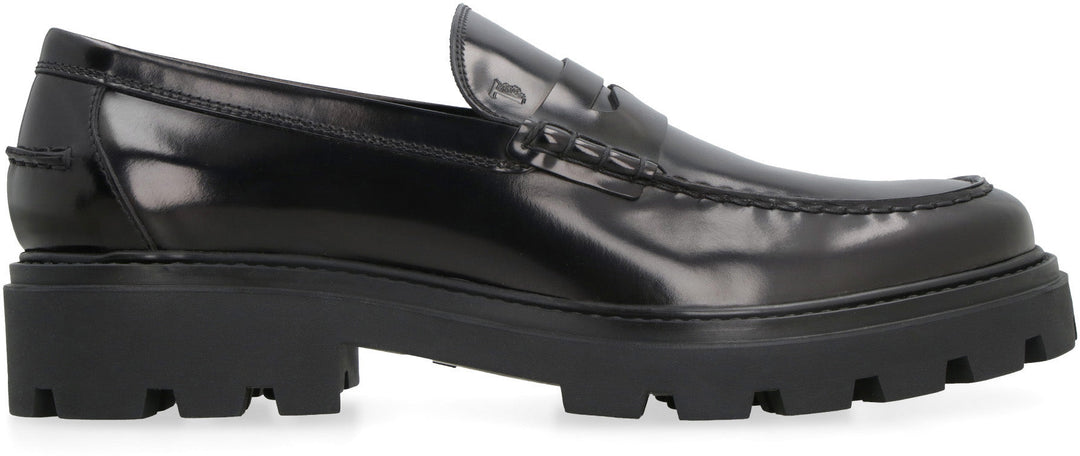 LEATHER PLATFORM LOAFERS