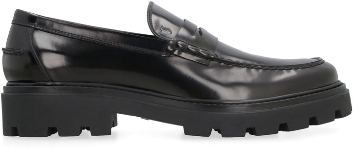 LEATHER PLATFORM LOAFERS
