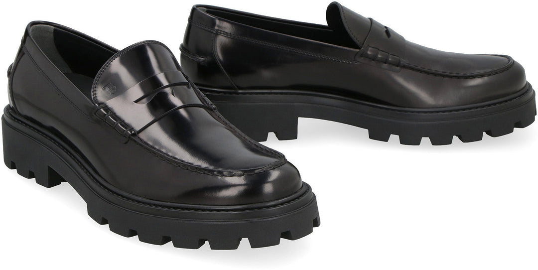LEATHER PLATFORM LOAFERS