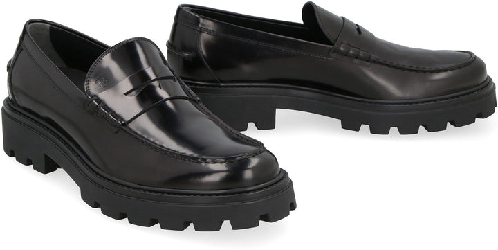 LEATHER PLATFORM LOAFERS