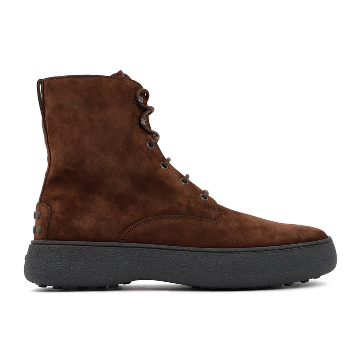 TOD`S SUEDE LACE-UP BOOTIES