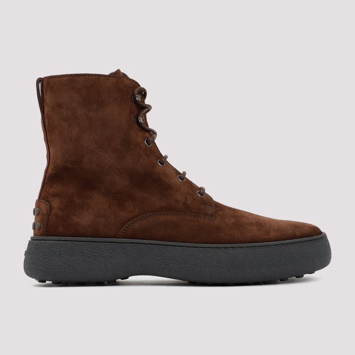 TOD`S SUEDE LACE-UP BOOTIES