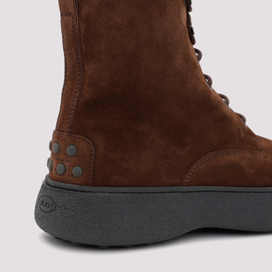 TOD`S SUEDE LACE-UP BOOTIES