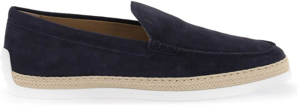 SUEDE SLIP-ON WITH RAFIA INSERT