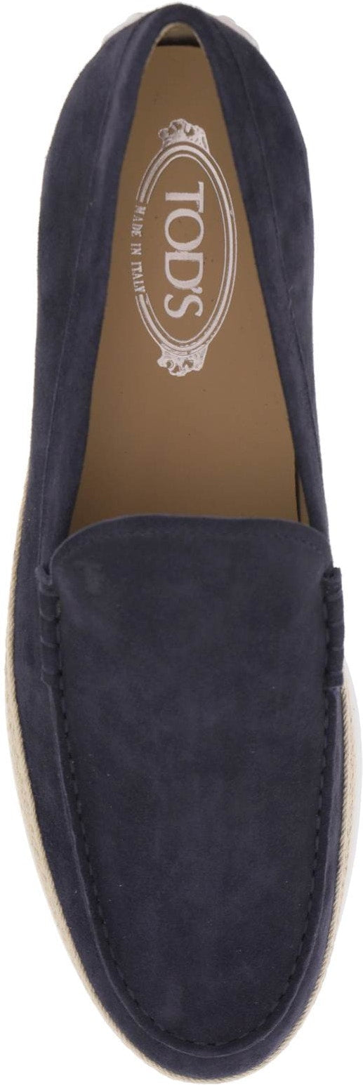 SUEDE SLIP-ON WITH RAFIA INSERT