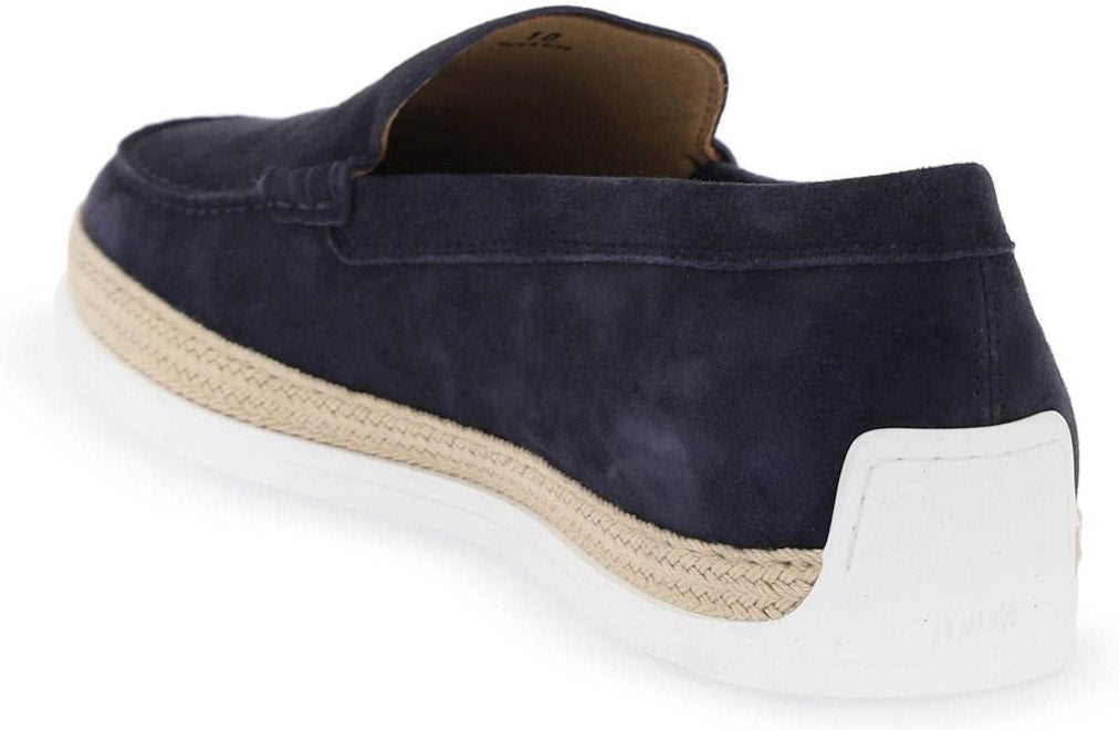 SUEDE SLIP-ON WITH RAFIA INSERT