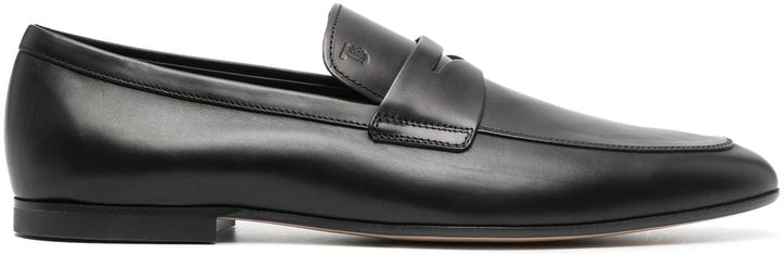 BLACK LEATHER TOD'S SLIP ONS.