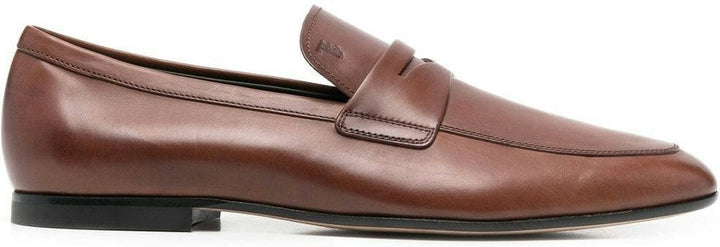 LUXURY COGNAC PENNY STRAP LOAFERS
