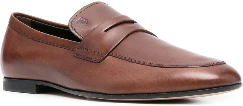 LUXURY COGNAC PENNY STRAP LOAFERS