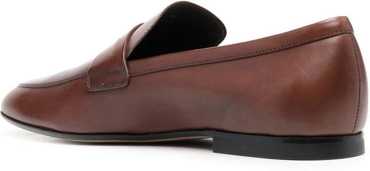 LUXURY COGNAC PENNY STRAP LOAFERS