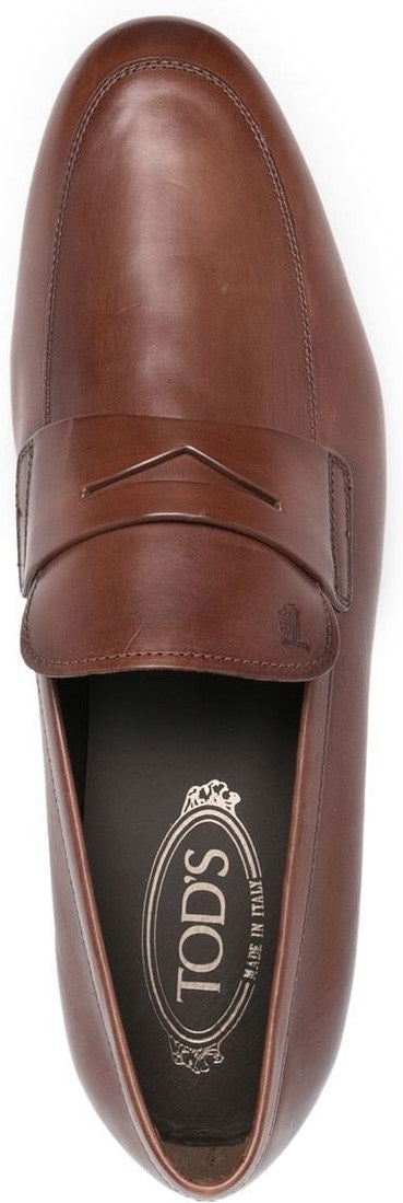 LUXURY COGNAC PENNY STRAP LOAFERS