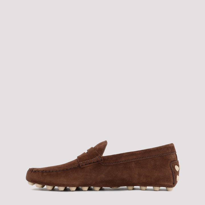 TOD`S DOUBLE T SUEDE LEATHER LOAFER