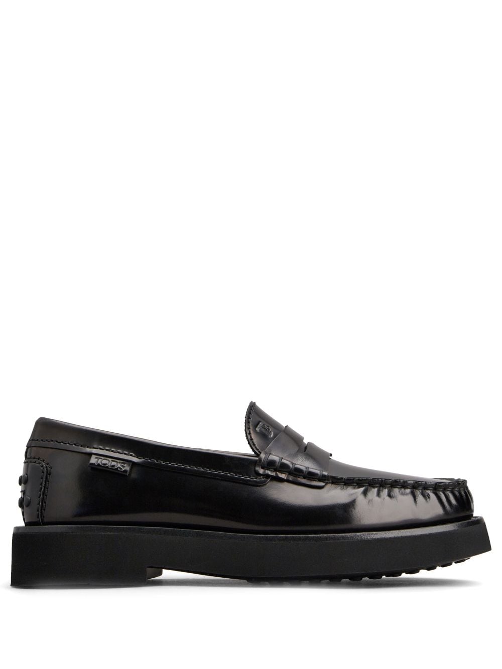 LEATHER MOCCASIN WITH RUBBER BOTTOM