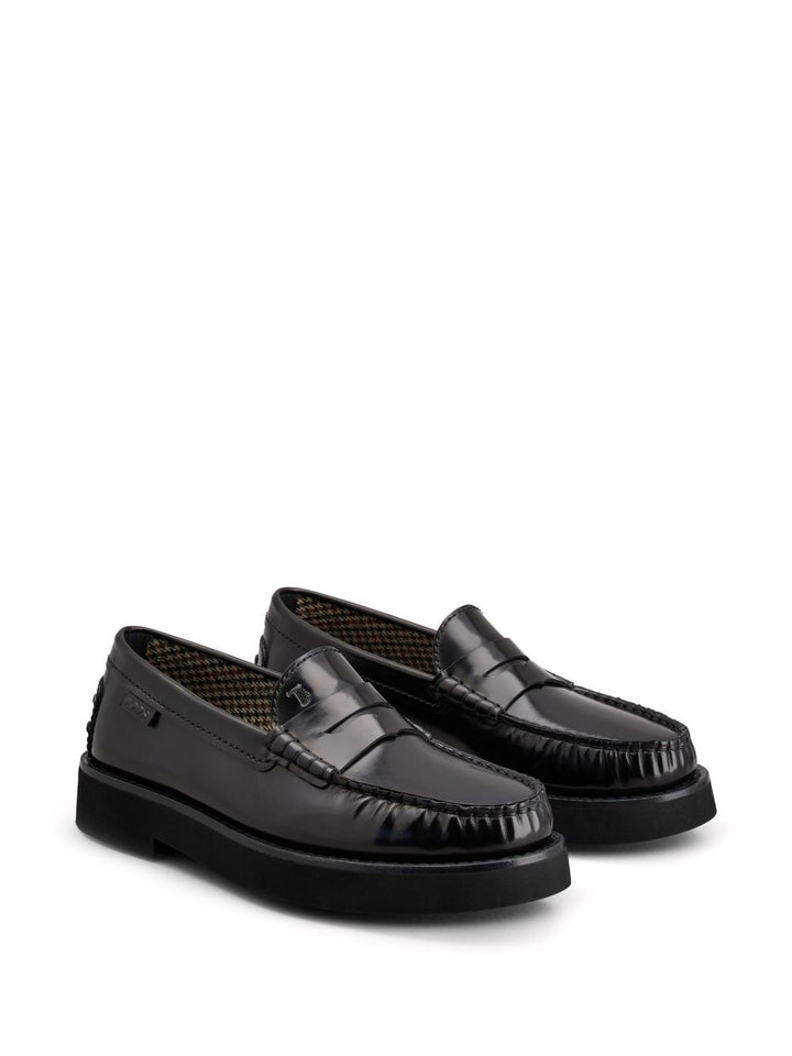 LEATHER MOCCASIN WITH RUBBER BOTTOM