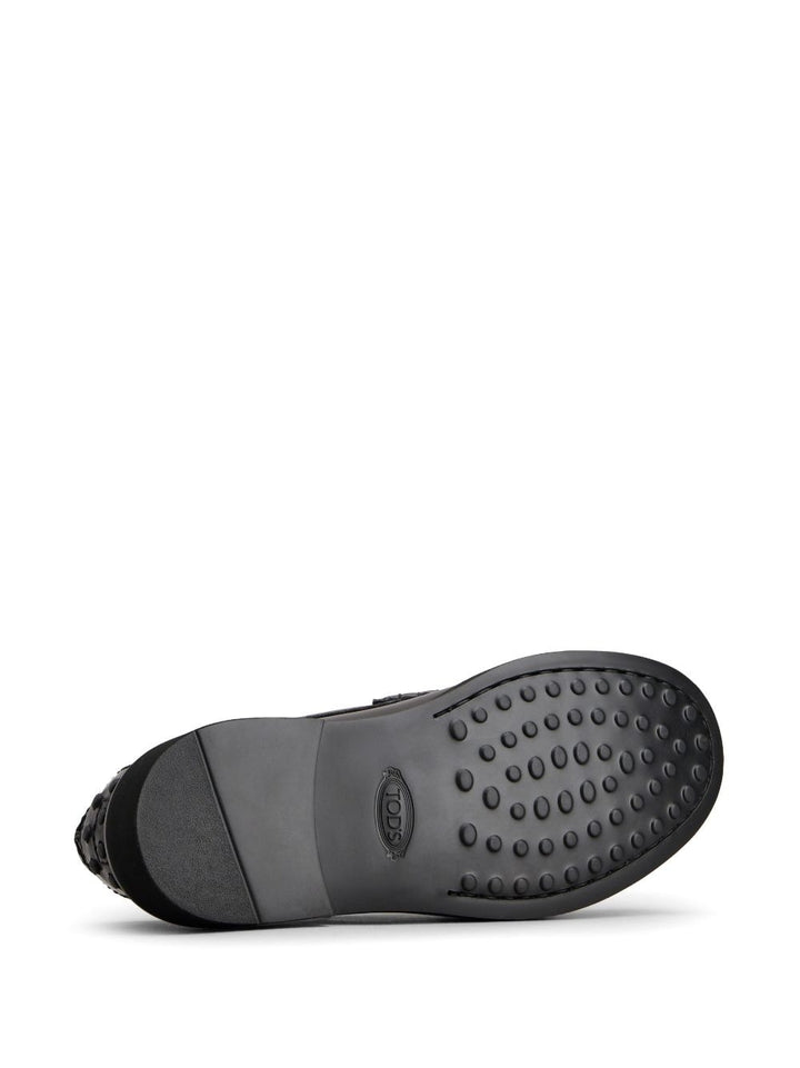 LEATHER MOCCASIN WITH RUBBER BOTTOM