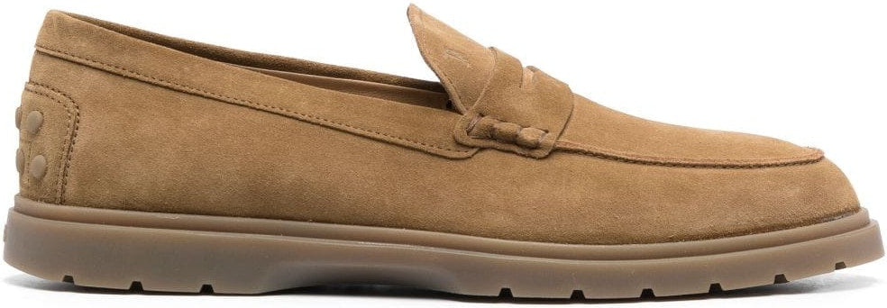 CARAMEL CALF LEATHER/SUEDE LOAFERS