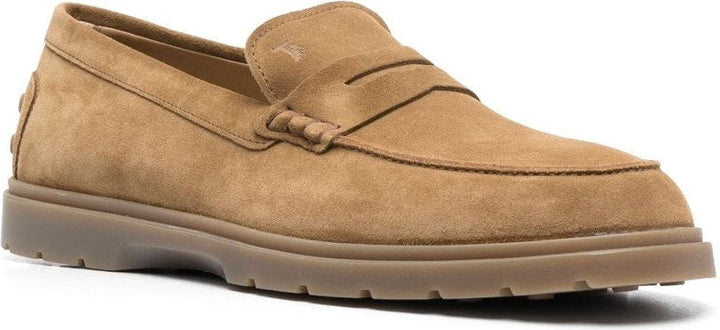CARAMEL CALF LEATHER/SUEDE LOAFERS