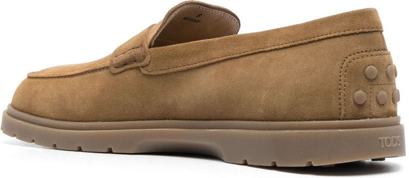 CARAMEL CALF LEATHER/SUEDE LOAFERS
