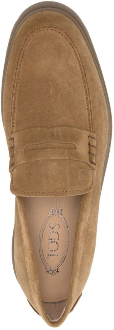 CARAMEL CALF LEATHER/SUEDE LOAFERS