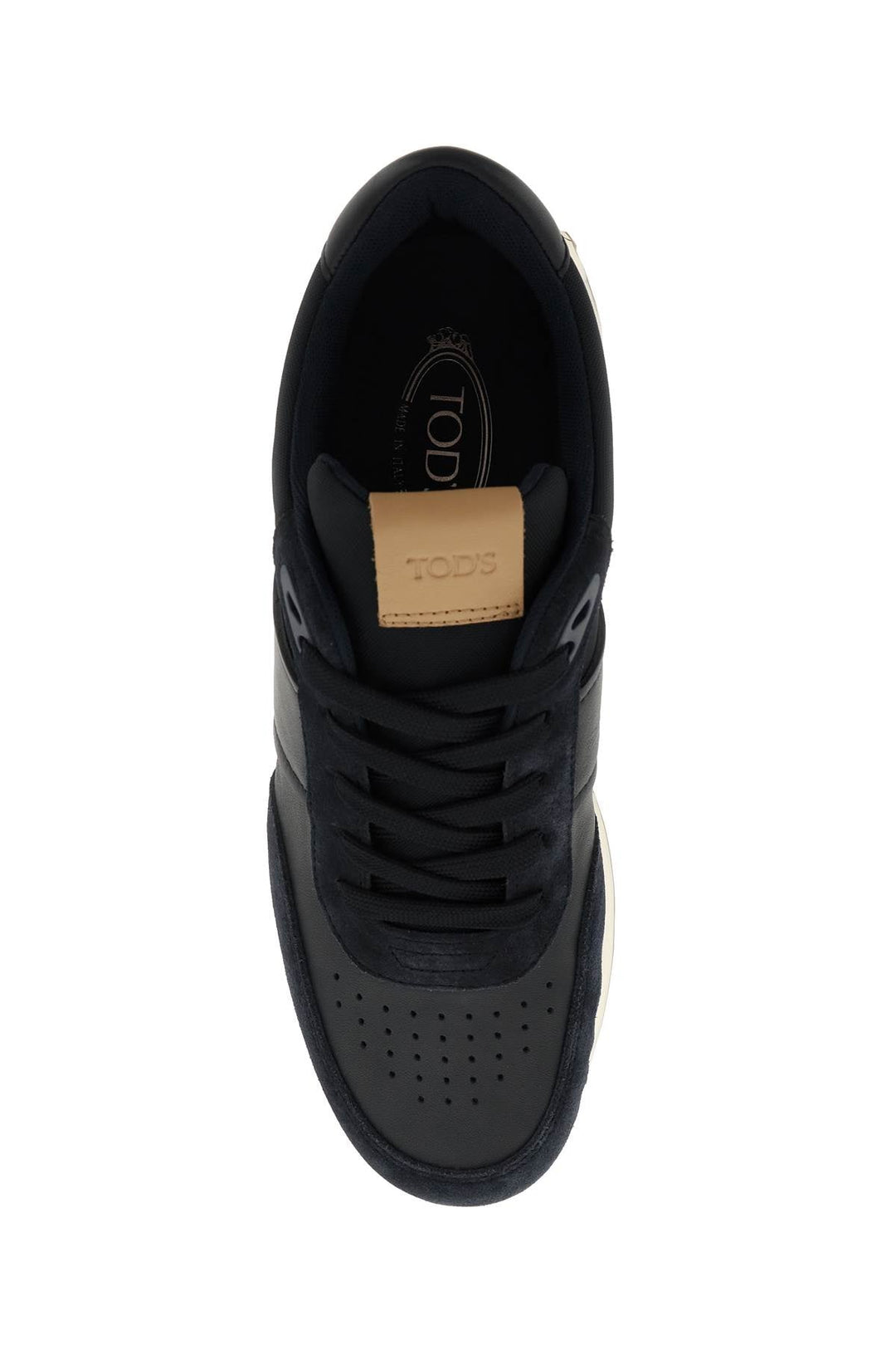 LEATHER AND TECHNO FABRIC SNEAKERS
