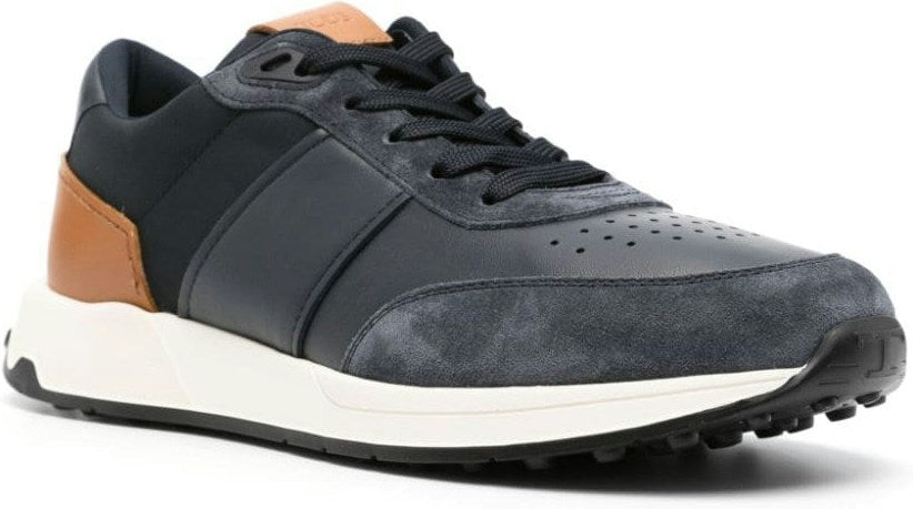 TECHNICAL JERSEY AND SUEDE SNEAKERS
