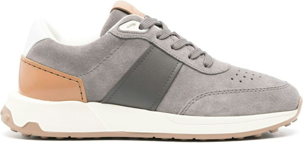 TECHNICAL JERSEY AND SUEDE SNEAKERS