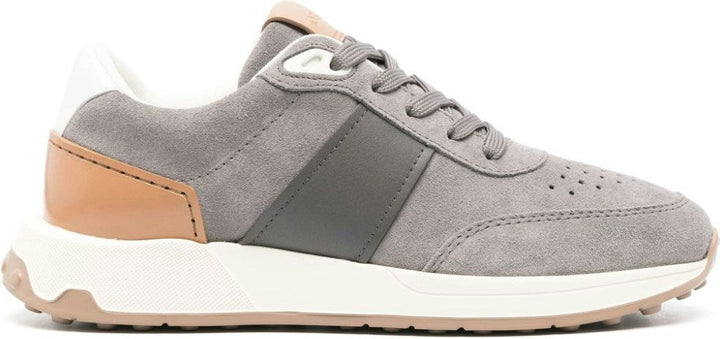 TECHNICAL JERSEY AND SUEDE SNEAKERS
