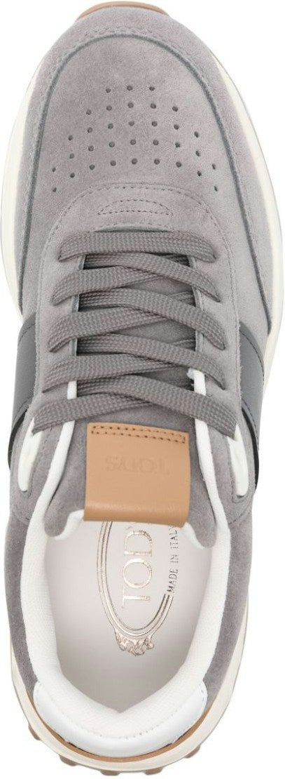 TECHNICAL JERSEY AND SUEDE SNEAKERS